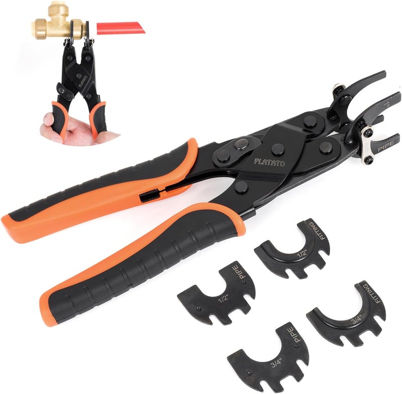 PLATATO Push to Connect Removal Tool Disconnect Tongs Tool for 1/2”, 3/4”, 1” Push in Fittings Plumbing Tools for Removal PEX PVC Copper Pipe - Image 1
